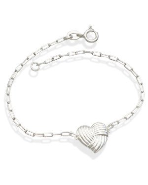 Pulseira AG Cartie c/ Coracao 12mm Onda Invertida - G3 - 12mm x 200mm - 2.13gr