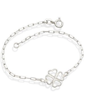 Pulseira AG Cartie c/ Trevo Vazado - G3 - 12mm x 180mm - 1.51gr