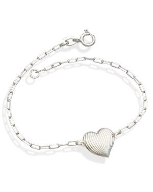 Pulseira AG Cartie c/ Coracao 12mm Onda  - G3 - 12mm x 200mm - 2.01gr