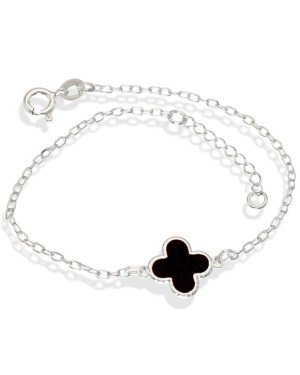 Pulseira AG Trevo 12mm Borda Redondo Torcida c/ Resina  - G5 - 12mm x 200mm - 1.69gr