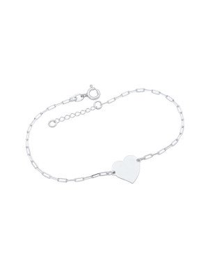 Pulseira AG Cartie c/ Coracao Liso 12mm  - G3 - 12mm x 200mm - 1.93gr