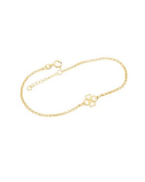 Pulseira Elo Portugues c/ Trevo Vazado 9mm  - CE - 9mm x 200mm - 1.80gr