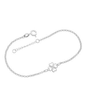 Pulseira AG Elo Portugues c/ Trevo Vazado 9mm  - G3 - 9mm x 200mm - 1.50gr