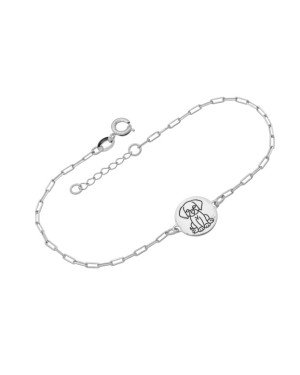 Pulseira AG Cartie c/ Redondo 12mm c/ Cachorro  - G3 - 12mm x 200mm - 2.21gr