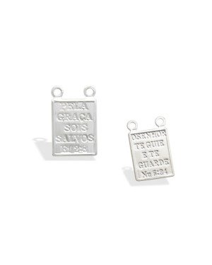Quadrado AG c/ Oracao 2 Lados - G5 - 8mm x 12mm - 0.90gr