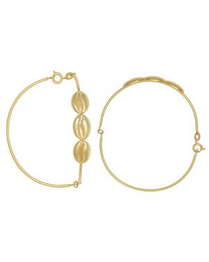 Pulseira  Aro 2 Partes Fio c/ Fecho p/ 3 Buzios  - 00 - 12mm x 180mm - 5.20gr